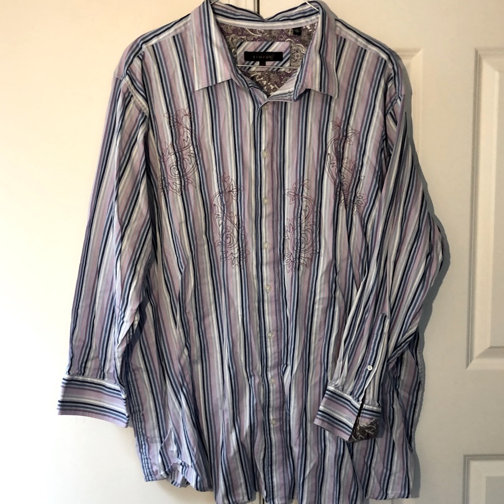 SYNRGY DXL button front shirt long cuffed sleeves